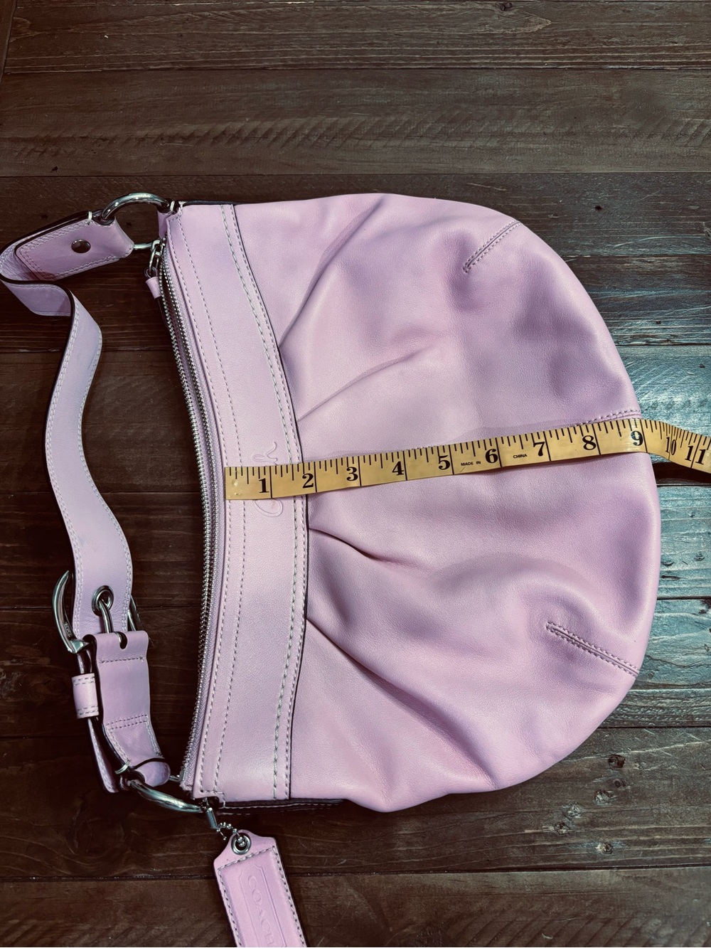 Coach SoHo Pleated Pink Hobo Shoulder Bag - Picture 13 of 15
